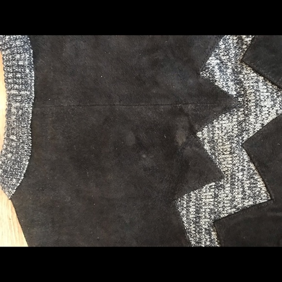 Vtg Pioneer wear sweater suede fringe leather country weatern - Picture 2 of 8